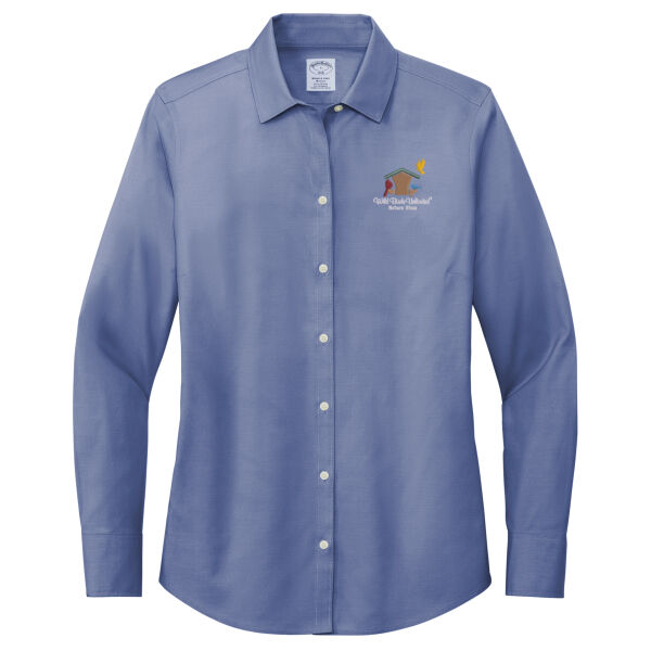 WBU Full Color Embroidered Logo - Women's Wrinkle Free Stretch Pinpoint Shirt Thumbnail