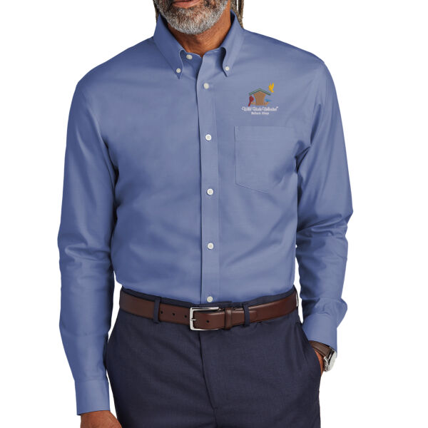 WBU Full Color Embroidered Logo - Wrinkle Free Stretch Pinpoint Shirt Thumbnail