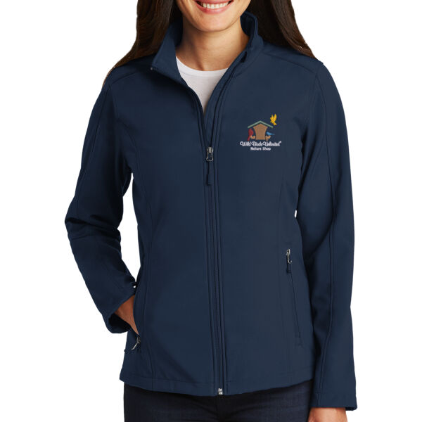 WBU Full Color Embroidered Logo - Ladies Core Soft Shell Jacket Thumbnail