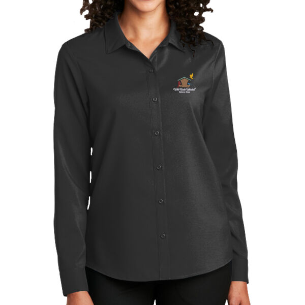 WBU Full Color Embroidered Logo - Ladies Long Sleeve Performance Staff Shirt Thumbnail