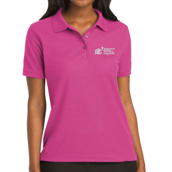 Save the Songbirds Embroidered Logo - Ladies Silk Touch Polo Thumbnail