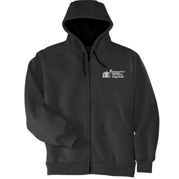 Save the Songbirds Embroidered Logo - Heavyweight Full Zip Hooded Sweatshirt with Thermal Lining Thumbnail