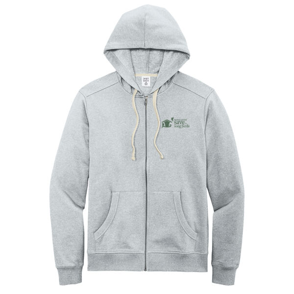 Save the Songbirds Printed Green Logo - Recycled Fleece Full Zip Hoodie Thumbnail
