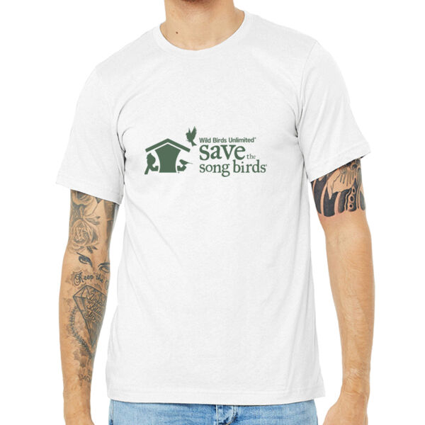 Save the Songbirds Printed Green Logo - Unisex Heather CVC Short Sleeve Tee Thumbnail