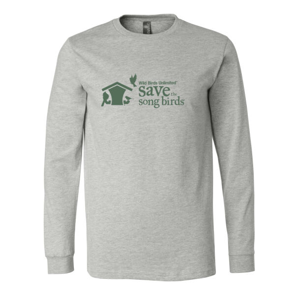 Save the Songbirds Printed Green Logo - Unisex Heather CVC Long Sleeve Tee Thumbnail