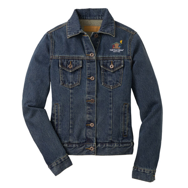 WBU Full Color Embroidered - Ladies Denim Jacket Thumbnail