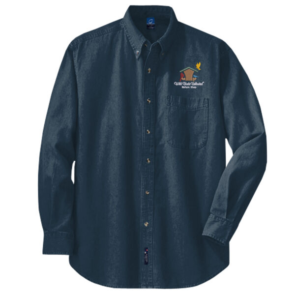 WBU Full Color Embroidered - Long Sleeve Value Denim Shirt Thumbnail