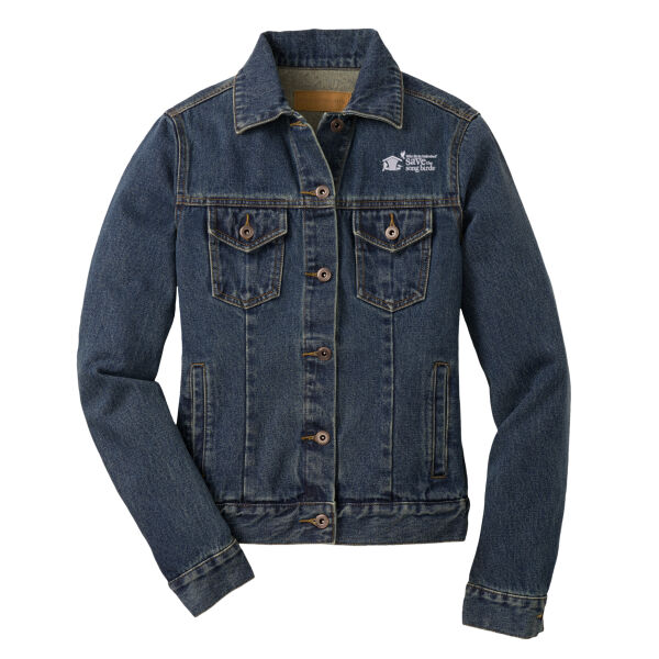 Save the Songbirds Embroidered - Ladies Denim Jacket Thumbnail