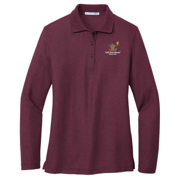 Port Authority WBU Full Color Embroidered Logo- - Women's Silk Touch Long Sleeve Polo Thumbnail